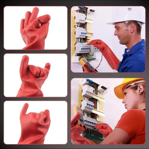 Image of DongChu Insulating Gloves 1.8mm-Thickness High Voltage Electrical Work Protective Gloves Cut & Stab Resistant 12kVAC /22kVDC Max Rubber Insulating Handwear For Lineworker Electricians