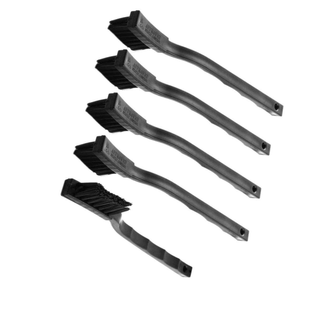 Aexit 5 Pcs Tool Sets Black Good Performance Handle PCB Rework ESD Anti Static Debris ESD Tool Sets Brush 17cm