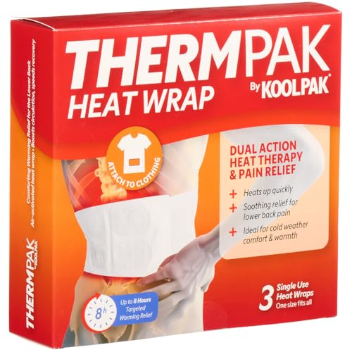 Thermpak Heat Wrap Ready to Use Targeted Warming Relief for Back & Waist Odourless Flexible 3 Pack