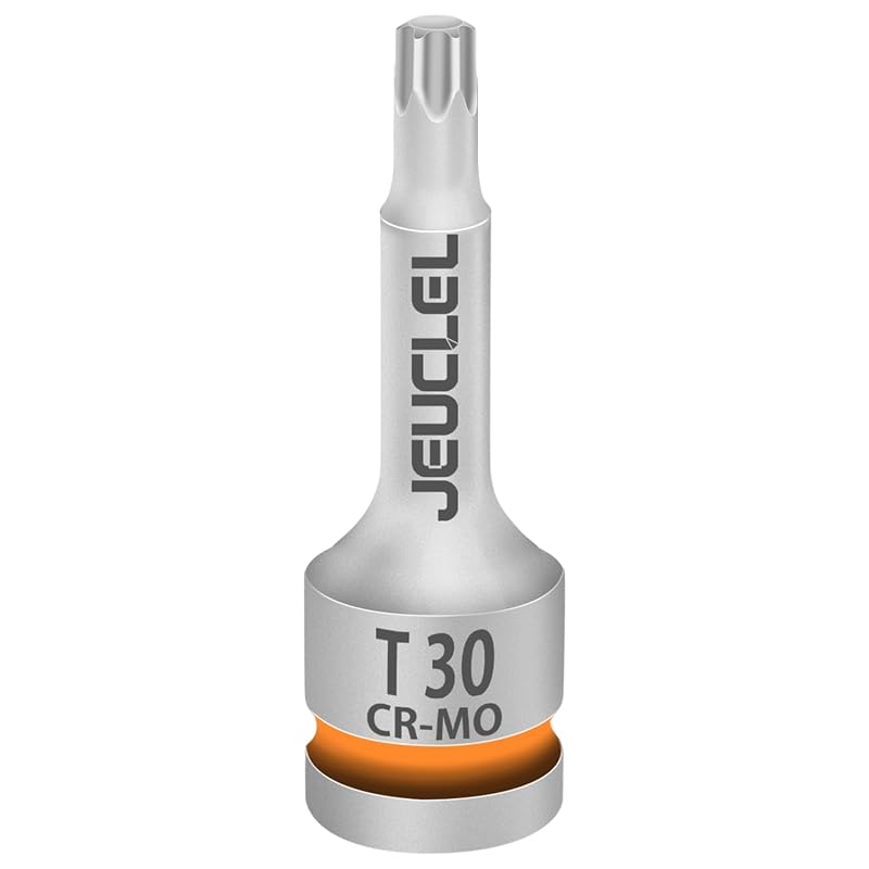 Soquete de Bit Torx T30 para Impacto, Encaixe de 1/2 pol. (12,7 mm), 6 Pontas, 7,8 cm, JEUCLEL, 1 peça
