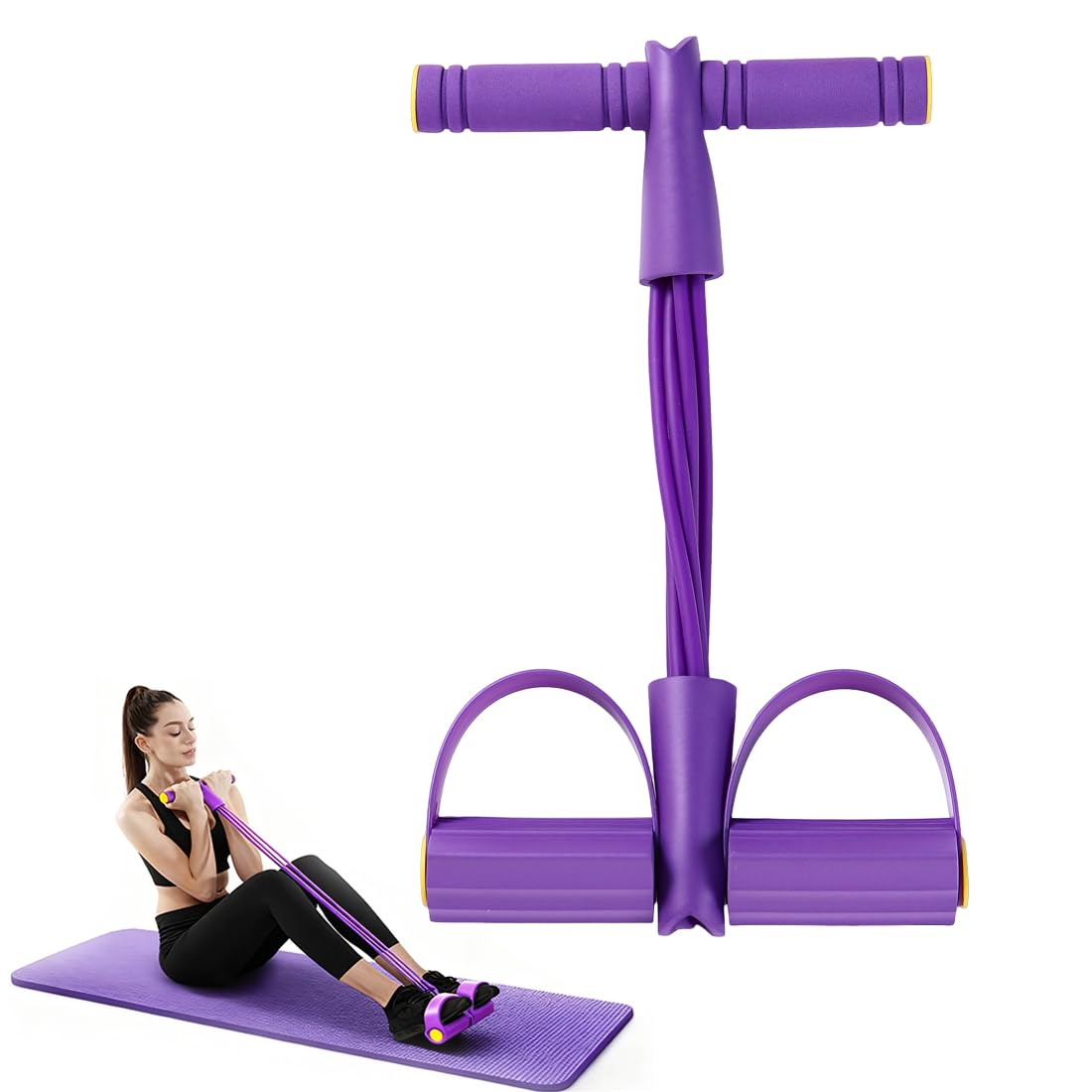 Fascia di Resistenza Fitness, Corda Elastica a 6 Tubi per e Stretching, attrezzo per addominali,per Addominali, Vita e Allenamento a Casa