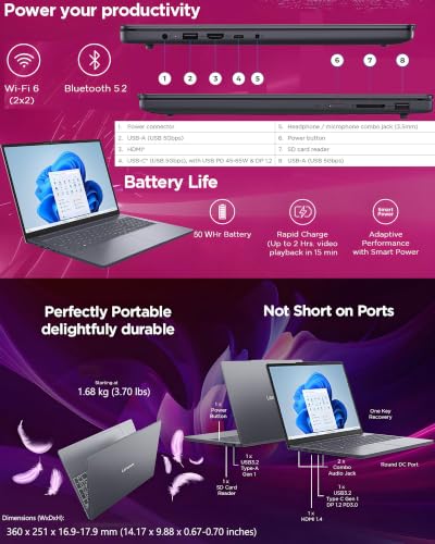 Image of Lenovo Laptop 2026 Business Student, Intel i5-13420H, 8GB DDR5 + 256GB SSD