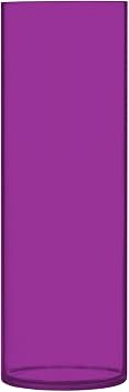 Purple Plastic Flower Vase, 11.8x3.9 Sturdy Cylinder Vases for Home, Office, Wedding Decoration