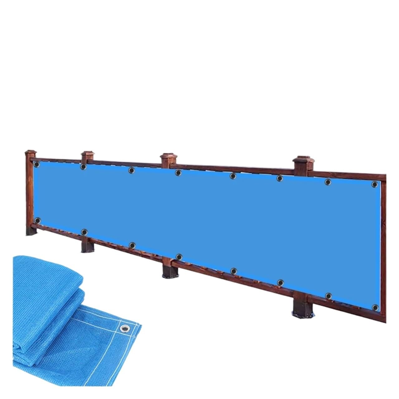Nfeklfi Blue Balcony Privacy Screen Height 1.2M Hdpe Balcony Privacy Net Fence Shielding Windproof Apartment Screen Garden Plants Sun Shade Cover(,1.2X6m)