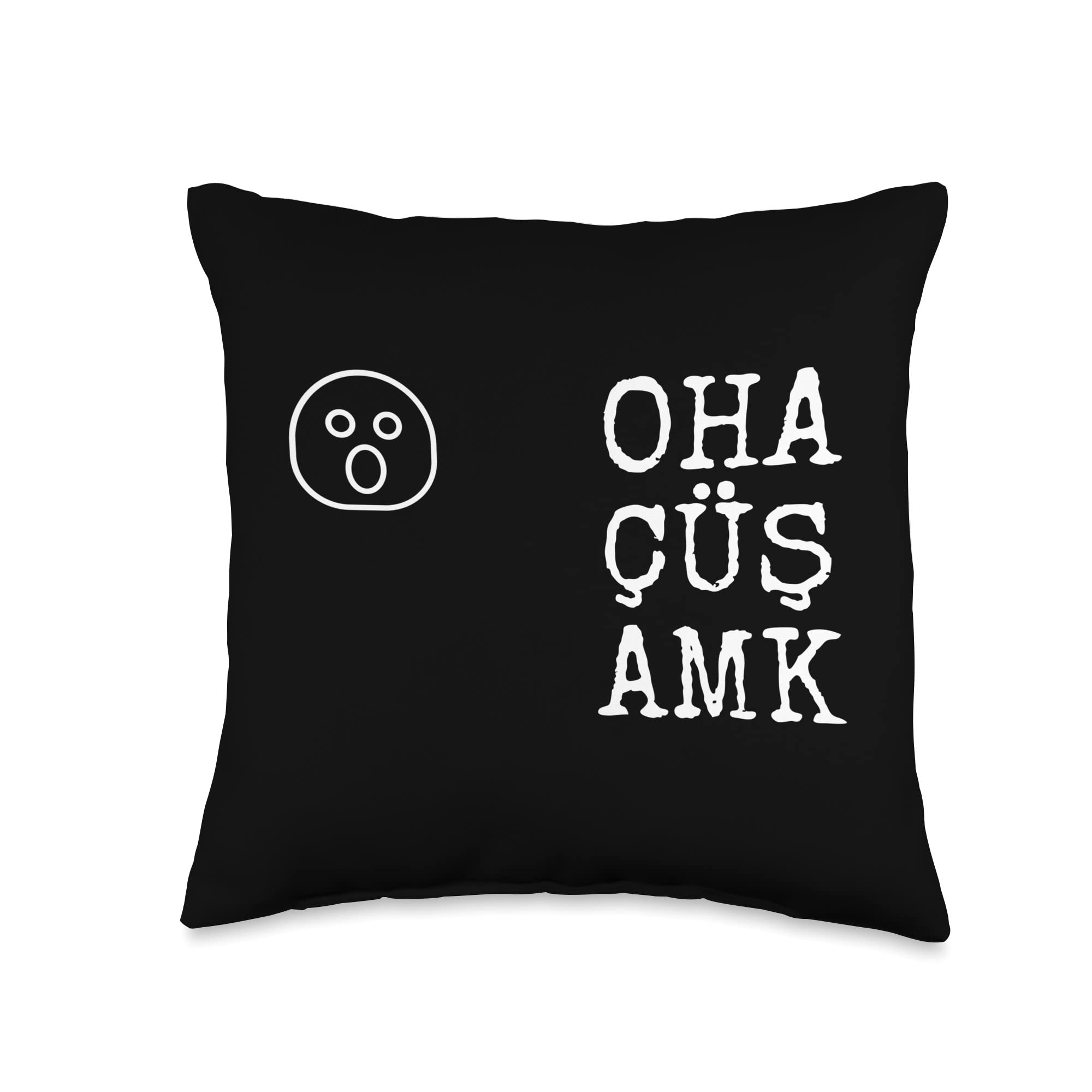 Amina Koyim Trend Young Remained Oha Cüs Amk Fun OHA CÜS AMK. Funny Sayings Rap Cool Fun Throw Pillow, 16x16, Multicolor