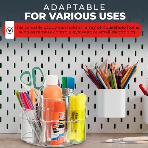 Image of Masirs Small 360 Rotating Makeup Organizer - Mini Yet Spacious Cosmetic Storage Solution with Multiple Compartments - The Perfect Spinning Make-Up Caddy for Vanity or Bathroom Counter (Round - Clear)
