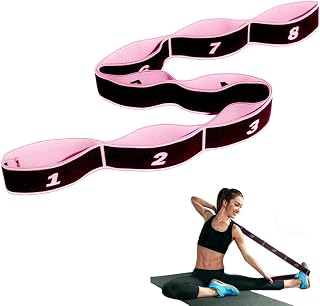 Banda Elástica de Yoga, Bandas Latinas de Resistencia, Bandas Elasticas Fitness, Bandas Elasticas Fitness Ajustable de Múltiples Bucles (Rosa)