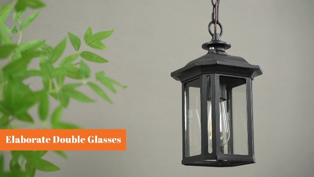 Image of JYZ Dusk to Dawn Outdoor Wall Lighting, 19 Inch Large Exterior Porch Light Fixture, Waterproof Outdoor Wall Mount Lantern, Classic Black Sconce Lamp Outside for House Doorway Garage Patio Yard