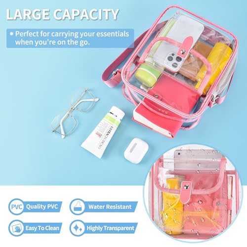 Image of SPODEARS Clear Crossbody Bag for Stadium, Concert, Festival & More - Adjustable Shoulder Strap & Bottle Holder