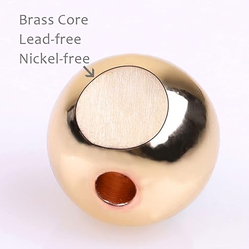 Miniatura 2 de JOE FOREMAN 100 cuentas espaciadoras hipoalergénicas de 0.315in, llenas de oro amarillo de 14 quilates, llenas de oro amarillo para hacer joyas,