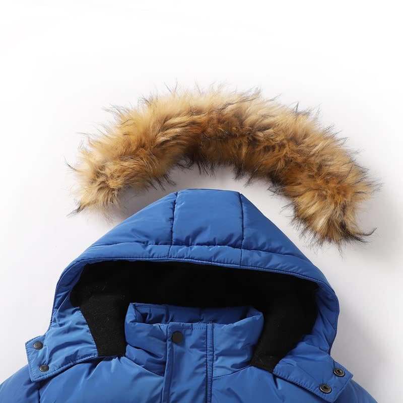 Boys Winter Coats Warm Heavy Waterproof Windproof Puffer Jacket with Detachable Fur Hood4