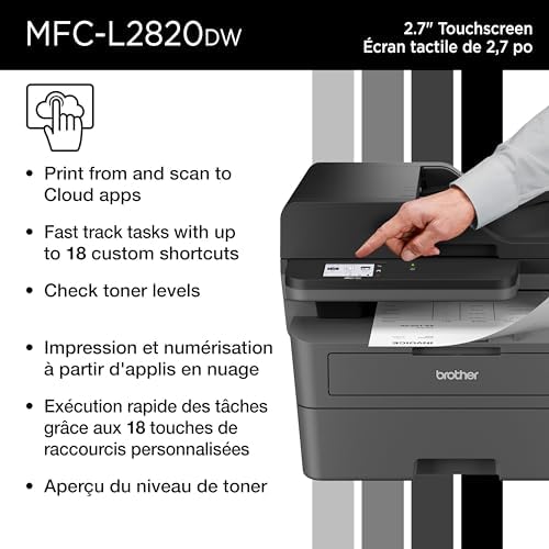 Brother MFC-L2820DW Wireless Compact Monochrome All-in-One Laser Printer with Copy, Scan and Fax, Duplex, Black & White | Includes Refresh Subscription Trial(1), Works with Alexa - 5