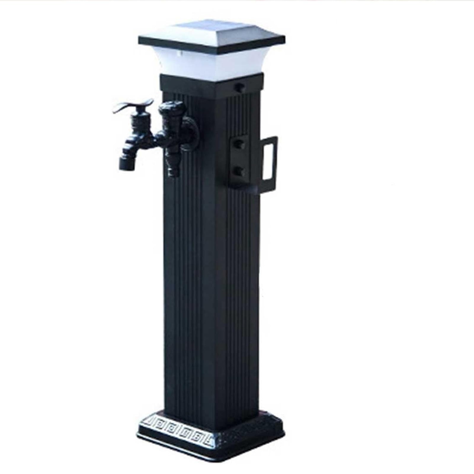 Colonne d'eau Solaire Élégante pour Jardin, Distributeur d'eau en Alliage D'aluminium, Robinet Autoportant, Colonne D'extérieur Antigel pour Irrigation(61cm/24in)