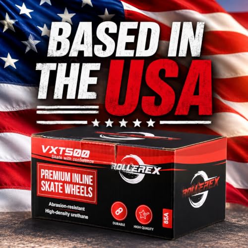 Image of Rollerex VXT500 Inline Skate Wheels (8-Pack) (Rocket Red, 80mm)