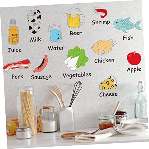 Calcomanías decorativas de comida para refrigerador de PVC fáciles de remover 6