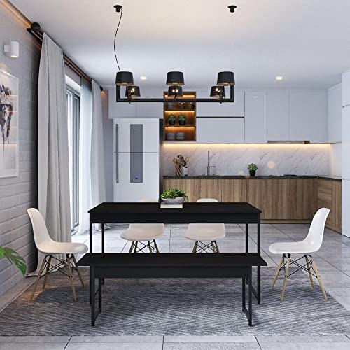 Conjunto Mesa de Jantar com 1 Banco Estilo Industrial Active Yescasa