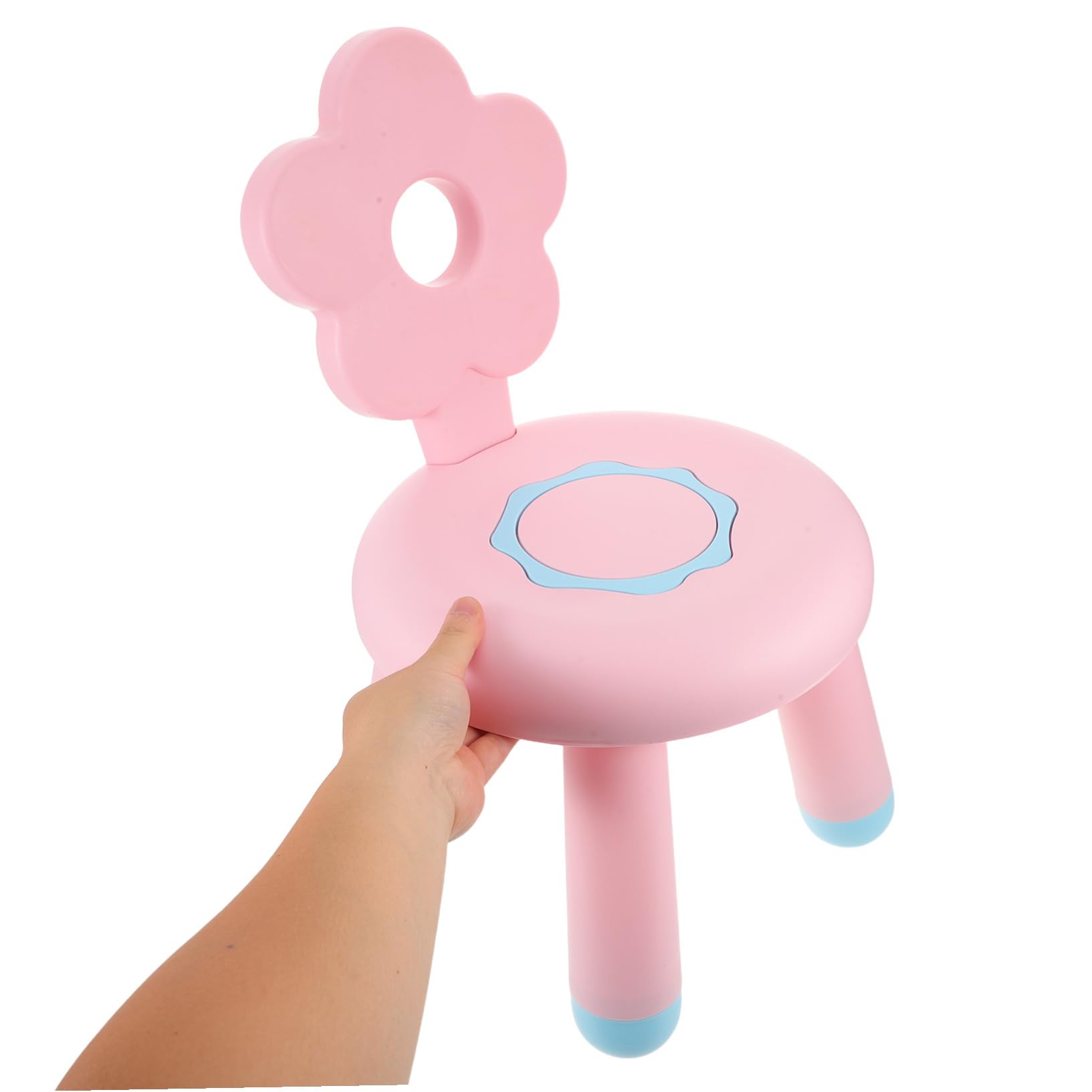Zerodeko Sgabello per Plastica Rinforzata Piccolo e Portatile Antiscivolo e Multifunzionale per Bagno Cucina e Cameretta Rosa