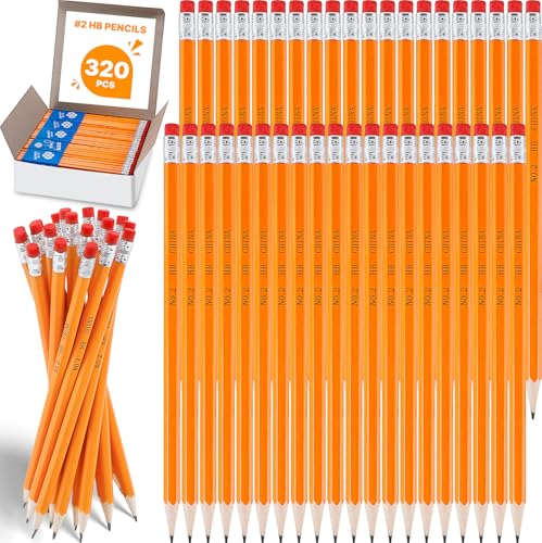 320 lápices #2 HB amarillos con goma para escritura miniatura 1