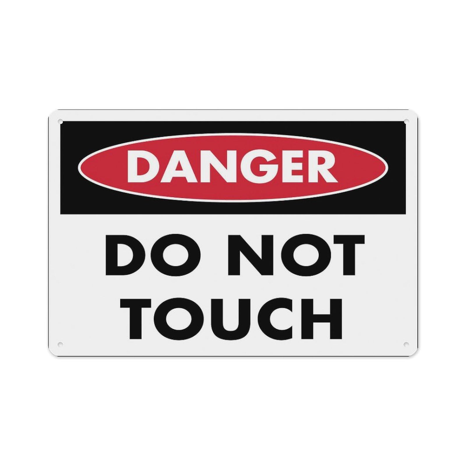 peiyeety Danger DoTouch Sign Aluminum Tin Warning Signs for Home Outdoor Garden 12X16 Inches