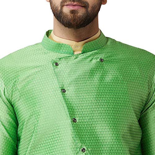 Image of SOJANYA Men's Silk Blend Solid Kurta & Pyjama Set