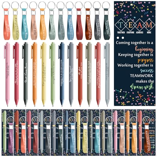 Sayglossy 24 Set Team Appreciation Gifts Bulk Motivational Keychains Pens
