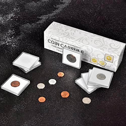 Coin Snap Holders, 20 Pieces Silver Dollar Coin Holder, Coin Capsule Storage Box With 5 Size (20/25/30/35/40 Mm) Adjustable Gaskets, Coins Collection Supplies For Collectors-White #TOP5