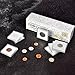 Coin Snap Holders, 40 Pieces Silver Dollar Coin Holder, Coin Capsule Storage Box with 5 Size (20/25/30/35/40 mm) Adjustable Gaskets, Coins Collection Supplies for Collectors (White, 40 pcs)