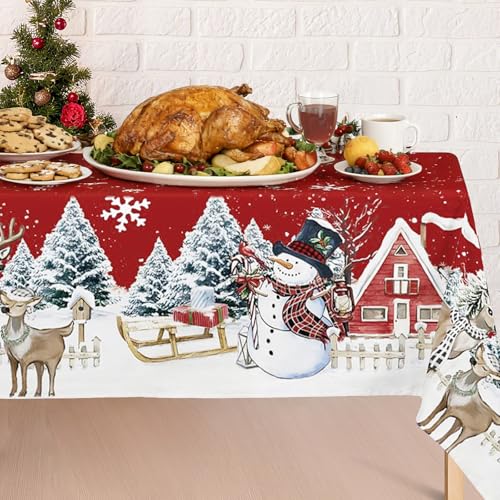 Hysagtek Tischdecke Weihnachten - Rot 140 X 220 cm...