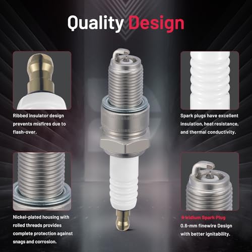 Image of BDFHYK 5122 Iridium Spark Plugs Compatible with Porsche 1965-1967 1973 911 for Honda 1979-1980 Prelude 1979 Accord for MG 1959 MGA 1.5L 1.6L 1.8L 2.0L 2.3L 2.4L L4 H6 Replacement for BR7ES Set of 4