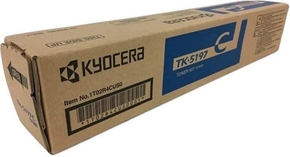 KYOCERA 1T02R4CUS0 Model TK-5197C Cyan Toner Cartridge for use TASKalfa 306Ci A4 Color Multifunctional Printers, Up to 7000 Pages Yield at 5% Average Coverage