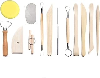 Baugger 13 peças Ferramentas de argila de cerâmica Kit de ferramentas de escultura de argila de cerâmica Presente de ferramenta de escultura para modelagem de cerâmica para alunos Iniciantes