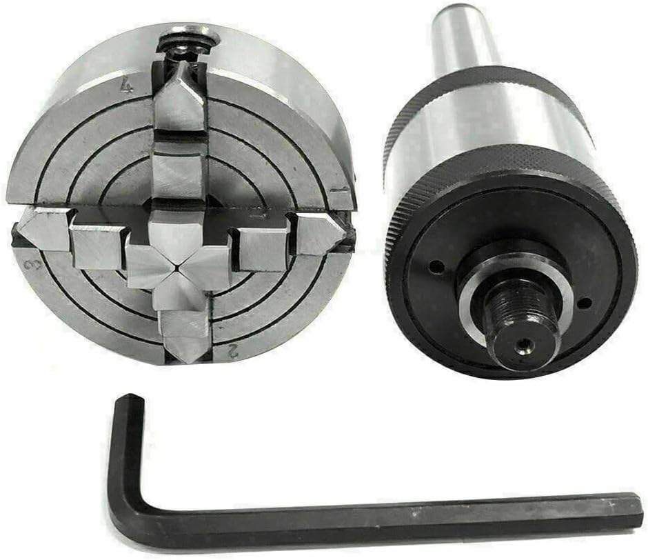 Mandrin de tour 4 mâchoires 50 mm M14X1 MT4 avec centre rotatif 4MT