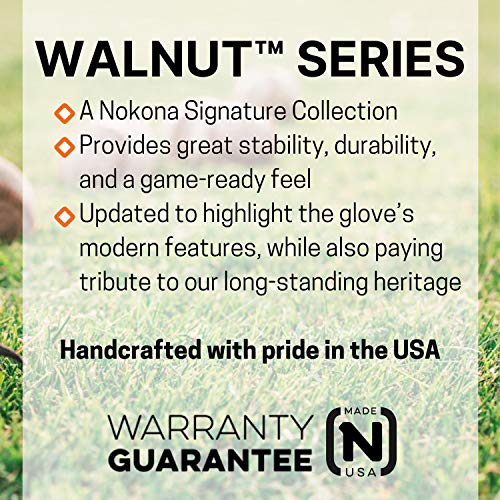 Nokona W-1200 Handcrafted Walnut Baseball, Softball, And Fastpitch Glove - Right Hand Throw Closed Web For Infield And Outfield Positions, Adult 12 Inch Mitt, Made In The Usa #TOP5