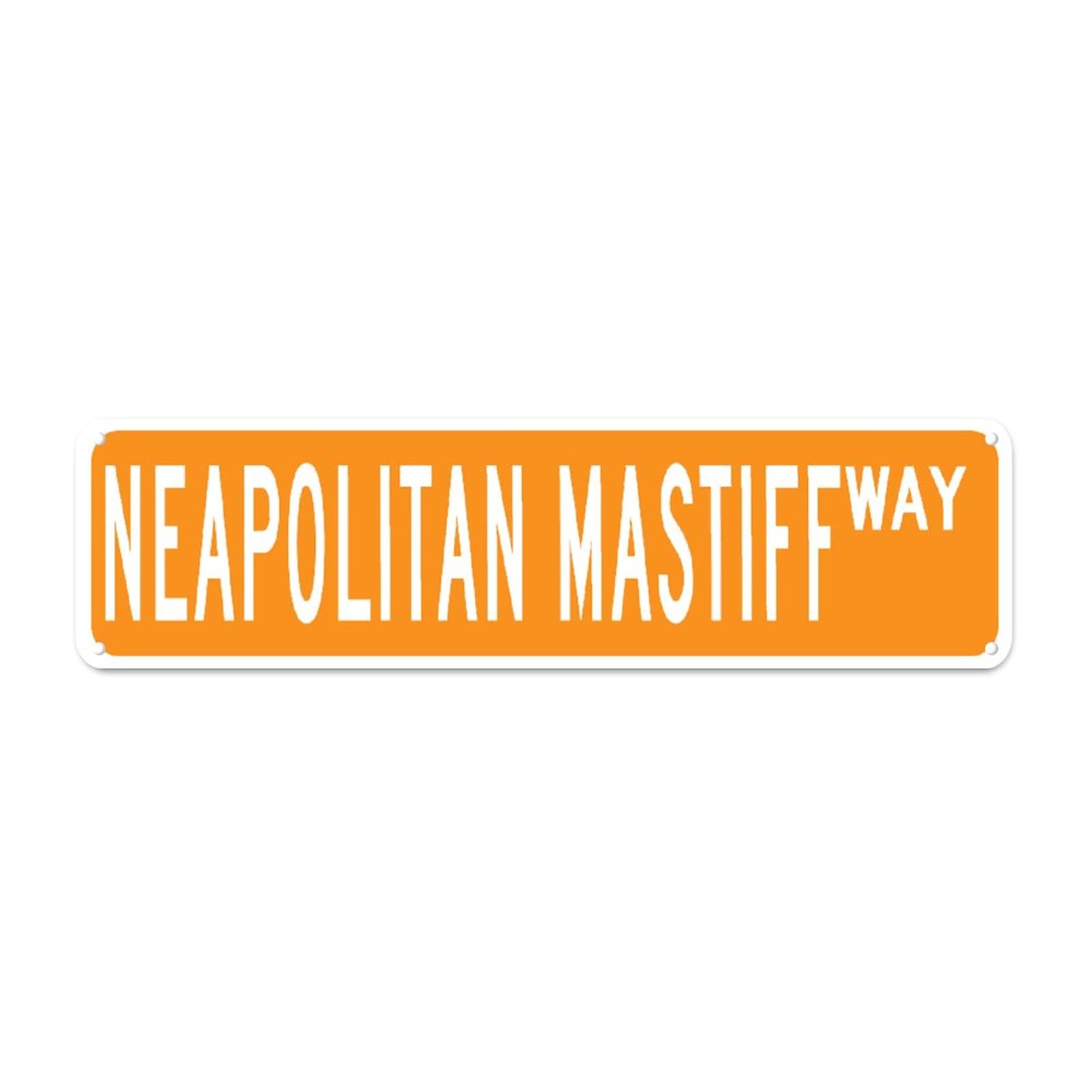 Neapolitan Mastiff Street Retro Tin Signs Plaque Aluminum Metal Sign Quotes Home Kitchen Garden Wall Funny Pub Club Decoration 4x16 Inch