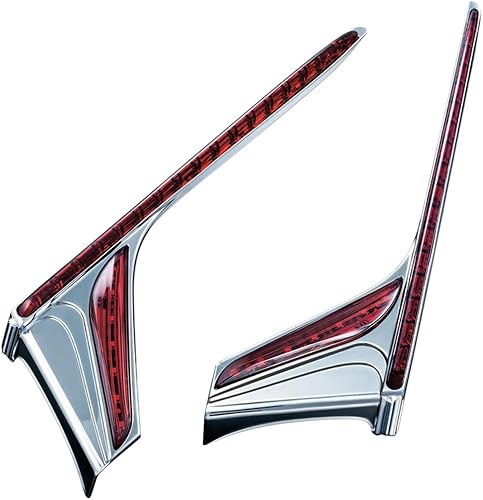 Kuryakyn 3237 Accesorio de iluminación de motocicleta: tiras de luces LED traseras verticales para carrera/freno con lentes rojas para motocicletas
