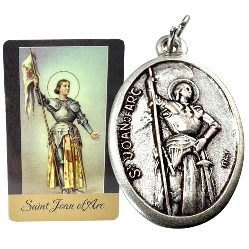 Westmon Works Joan of Arc Medal Set Italian Made Metal Medallion with USA Made Holy Prayer Card