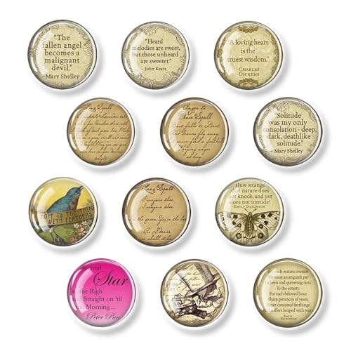 Imanes Nevera Juego de imanes magnéticos for Nevera con Citas Inspiradoras, Pegatinas Letras Suaves Vidrio Hechas a Mano, Embalaje 12 Uds(Color-14)