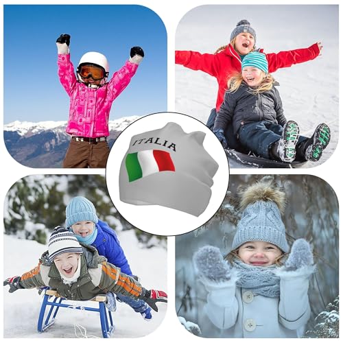 Italia Italy Italian Flag Children Hip Hop Knitted Hat Kids Elastic Leisure Knit Cap Warm Sleep Beanies Black 5