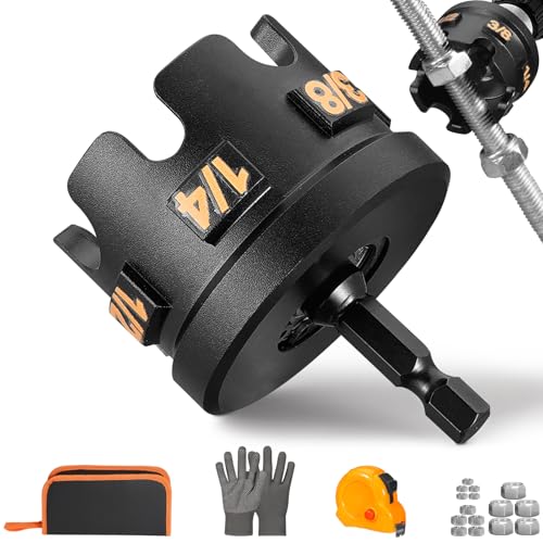 Threaded Rod Nut Runner Drill Attachment Heavy Duty Rapid Spin Nut Spinner & Bolt Removal Tool for 1/4 3/8 1/2 Threaded Rods Hex Shank Driver for Conduit Racks Strut Channels Fast Extraction