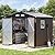 Grovellis 6x8FT Outdoor Metal Storage Shed, Double Door, 1 Clear Window, Tool Shed for Garden, Patio, Backyard Brown