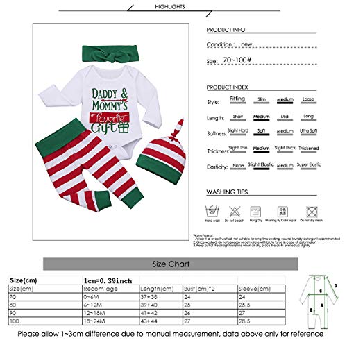 iFCOW Baby Kerst Outfits Set Peuter Baby Xmas Lange Mouwen Romper Broek Jumpsuit Hoofdband Hoed Kid Kind Kleding Kit - Afbeelding 8
