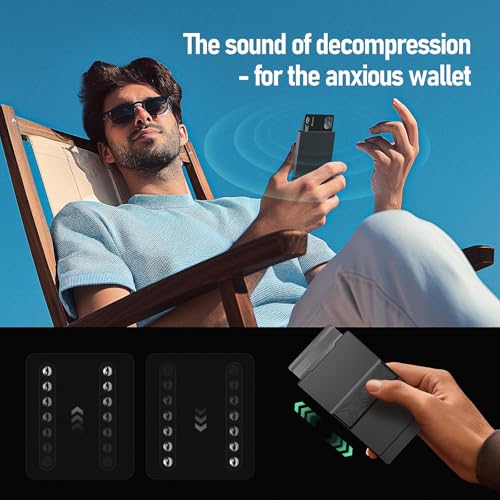 Men's Wallet Credit card Case, Front pocket Minimalist wallet, Push-Out with decompression sound，Slim Fidget Wallet - 6 Credit Cards Holder, Relief Gift for the Fidgety Person. (Black)3
