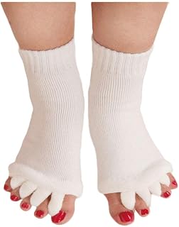 Homrap Women Toe Separator Socks Toeless Foot Alignment Socks for Yoga GYM Massage Pain Relief Improves Circulation Stretchy