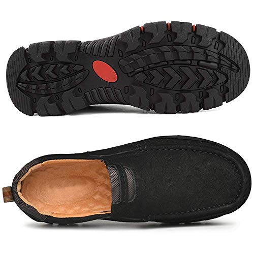 YONGJIA Men's Classic Outdoor Leather Non-Slip Lightweight Breathable Loafers Shoes Hiking Casual Shoes2