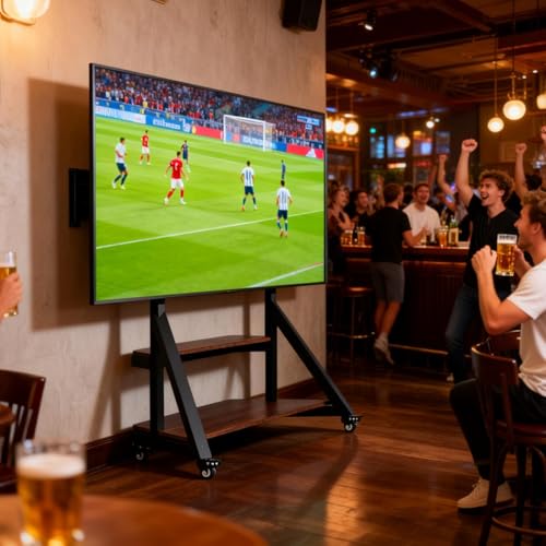 Support TV sur pied à roulettes idéal pour vos présentations et soirées cinéma en grand format - 7