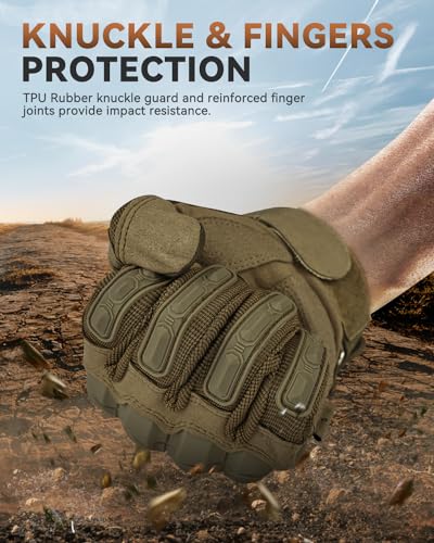 Tactical-Gloves-for-Men-Women-Motorcycle-Gloves-Touchscreen-Airsoft-Hunting-Shooting-Gloves-Black-Tan-for-Outdoor-Paintball-Work-Motorcycle-Climbing-Survival-Training