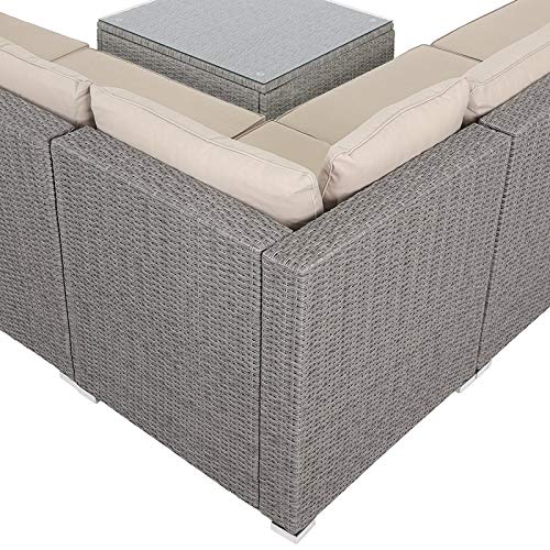 CASARIA Salotto da Giardino XXL Poly Rattan 8