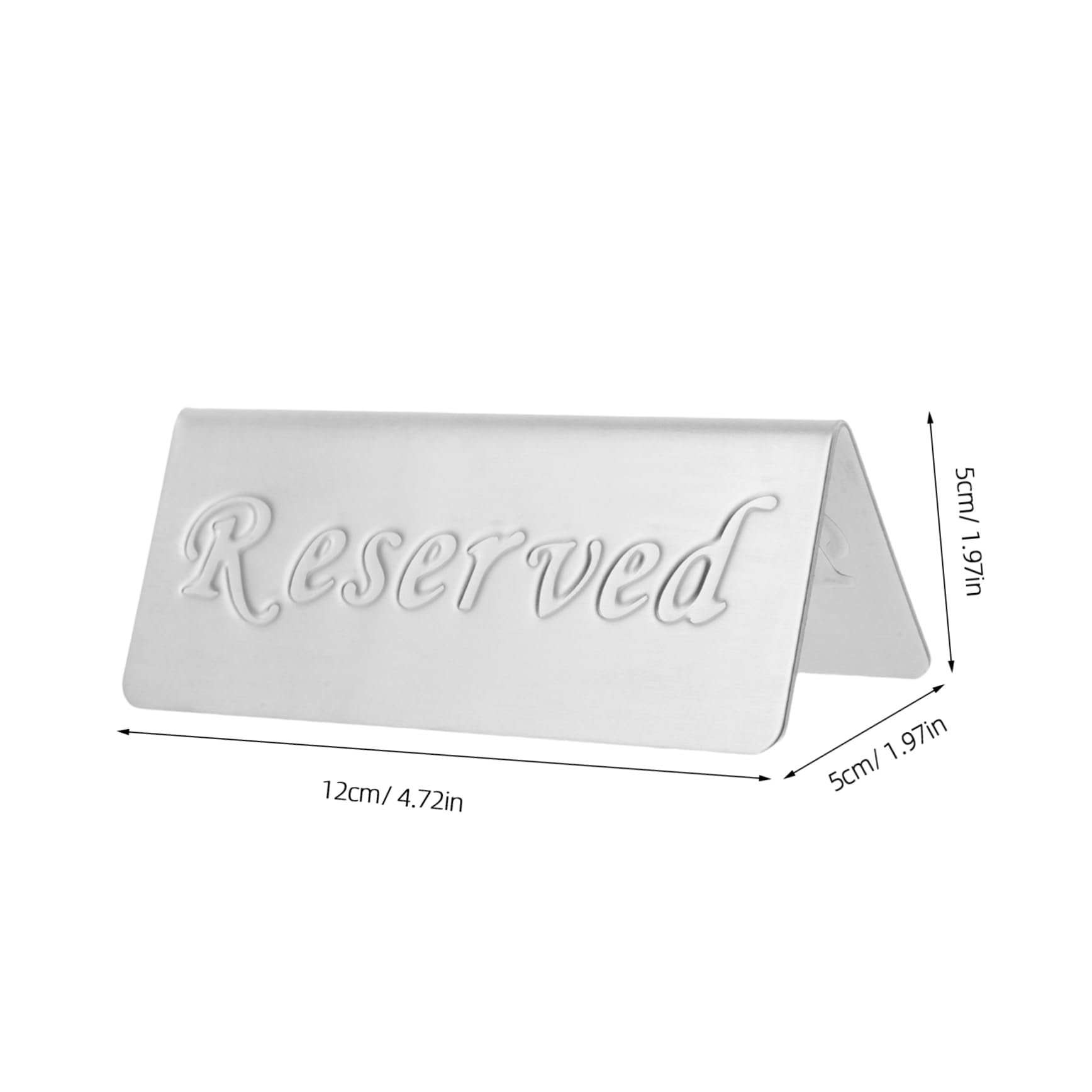 Cabilock 2pcs Tabletop Reserved Sign: Stainless Steel Reservation Sign - Metal Desk Tent Stand for Wedding Restaurant Tables and Event Decorations