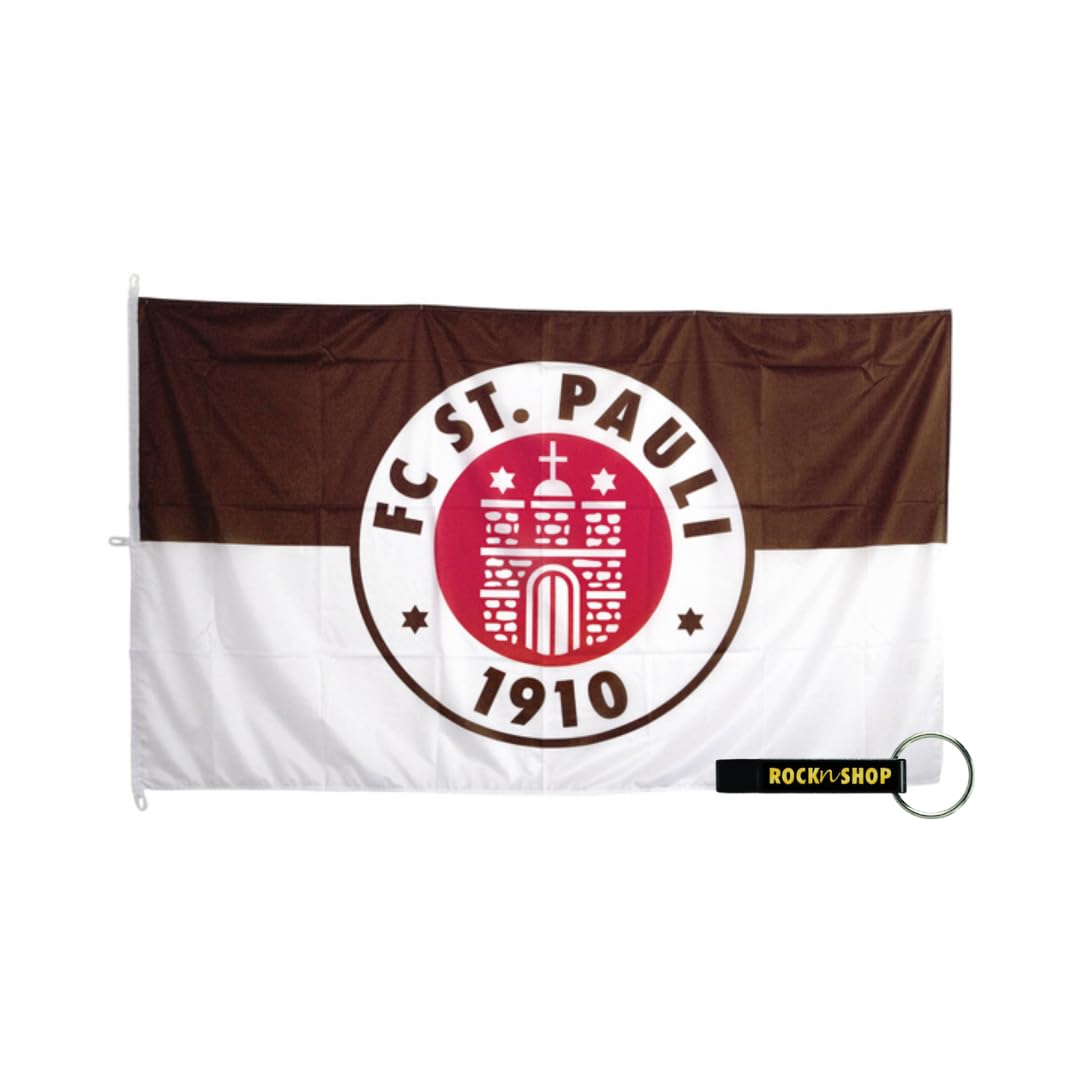 FC St. Pauli Hissfahne Logo 120x200cm FCSP Fanartikel + RocknShop Flaschenöffner