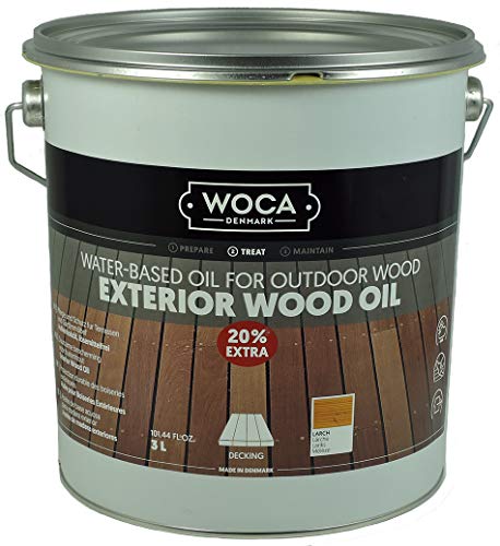 WOCA Aceite exterior para madera de alerce, 3,0 litros